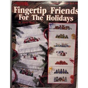 Holiday Cross Stitch Pattern Fingertip Friends for Hand Towel Leisure Arts 1989
